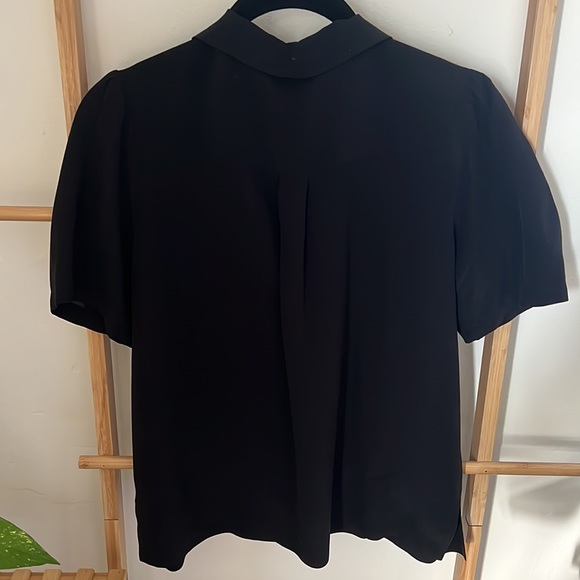 Everlane clean silk puff-sleeve, black, size 2 - Picture 4 of 6